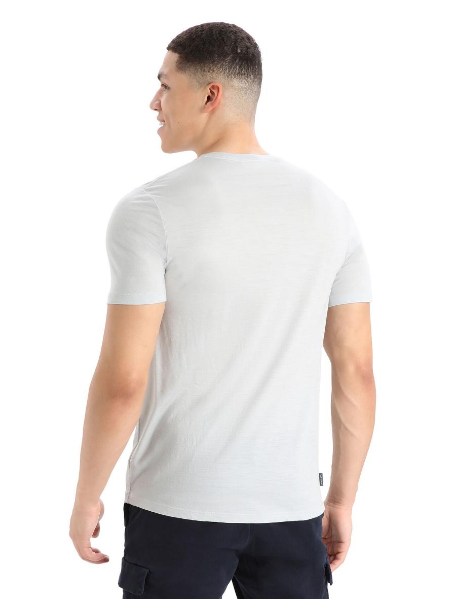 T Shirts Icebreaker Merino Tech Lite II Corta Sleeve Alps 3D Homme Beige | FR 1174SGLO